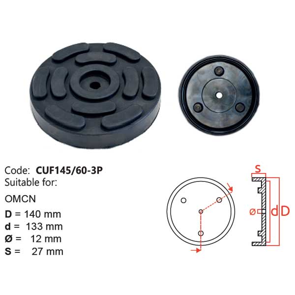 Cuff pads for hydraulic lifts - CUF145/60-3 - For lift model: OMCN Cuff pads for hydraulic lifts - CUF145/60-3 - For lift model: OMCN
